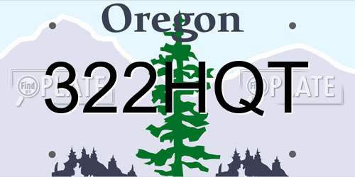 322HQT Oregon License Plate