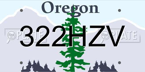322HZV Oregon License Plate