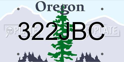 322JBC Oregon License Plate