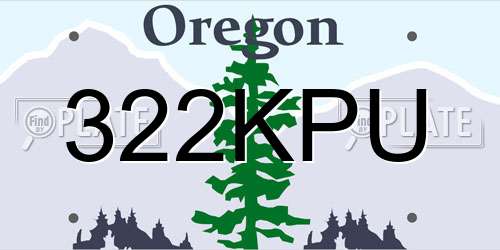 322KPU Oregon License Plate