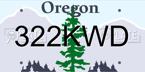 322KWD Oregon License Plate