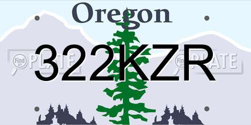 322KZR Oregon License Plate