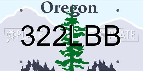 322LBB Oregon License Plate