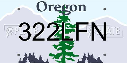 322LFN Oregon License Plate