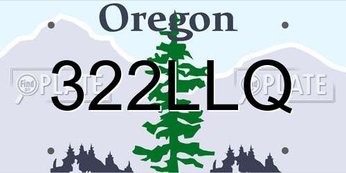 322LLQ Oregon License Plate