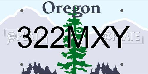 322MXY Oregon License Plate