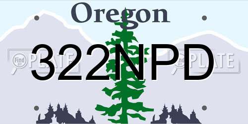 322NPD Oregon License Plate