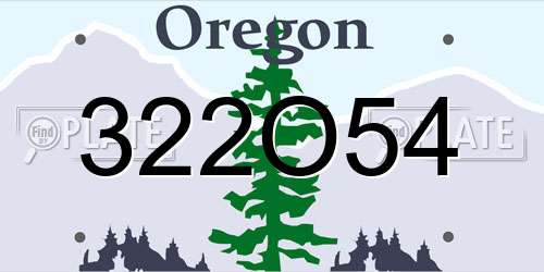 322O54 Oregon License Plate