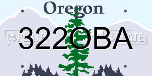 322OBA Oregon License Plate