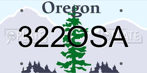 322OSA Oregon License Plate
