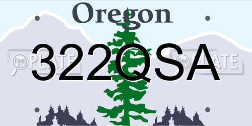 322QSA Oregon License Plate