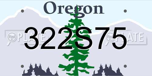 322S75 Oregon License Plate