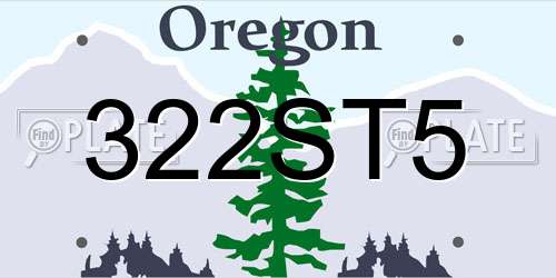 322ST5 Oregon License Plate
