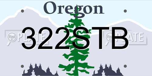 322STB Oregon License Plate