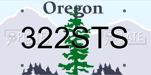 322STS Oregon License Plate
