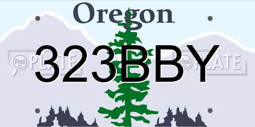 323BBY Oregon License Plate