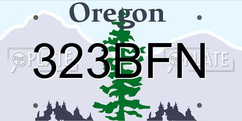 323BFN Oregon License Plate