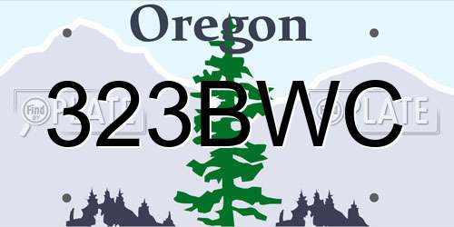 323BWC Oregon License Plate