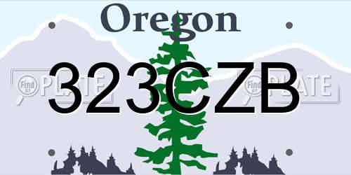 323CZB Oregon License Plate