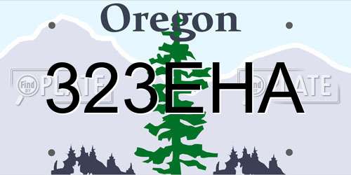 323EHA Oregon License Plate