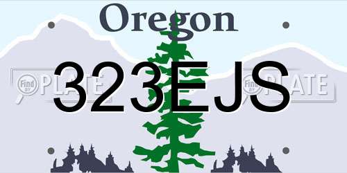 323EJS Oregon License Plate