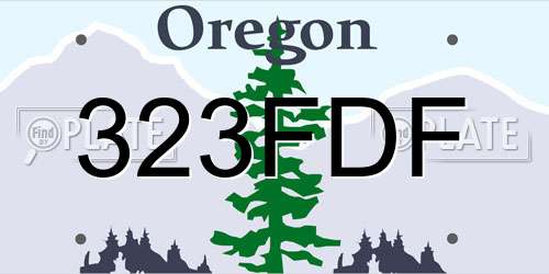 323FDF Oregon License Plate