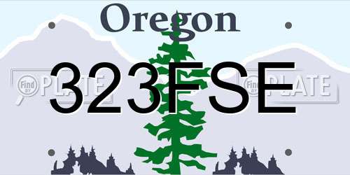 323FSE Oregon License Plate