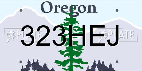 323HEJ Oregon License Plate