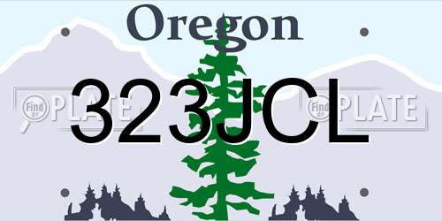 323JCL Oregon License Plate