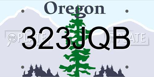 323JQB Oregon License Plate