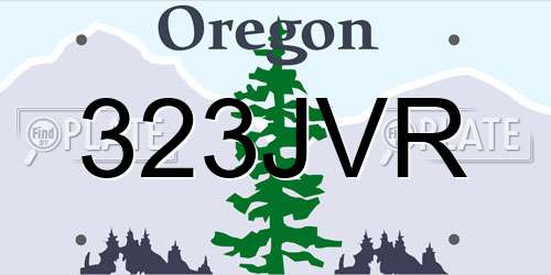 323JVR Oregon License Plate