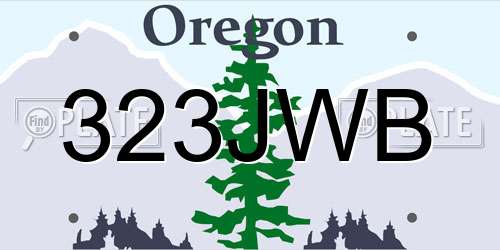 323JWB Oregon License Plate