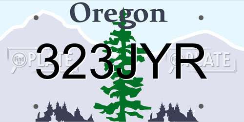 323JYR Oregon License Plate