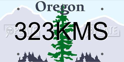 323KMS Oregon License Plate