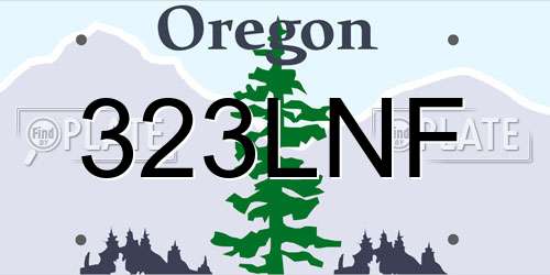 323LNF Oregon License Plate