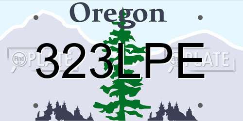 323LPE Oregon License Plate