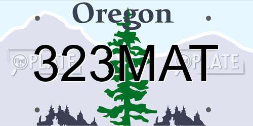 323MAT Oregon License Plate
