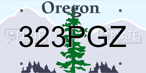 323PGZ Oregon License Plate