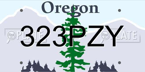 323PZY Oregon License Plate