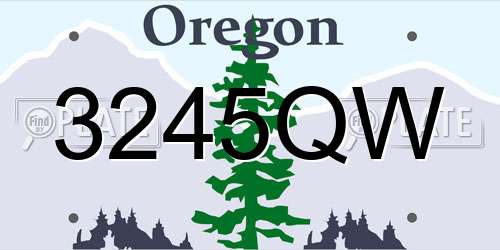 3245QW Oregon License Plate