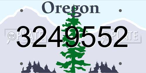 3249552 Oregon License Plate