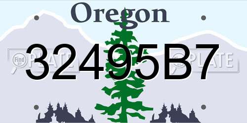 32495B7 Oregon License Plate