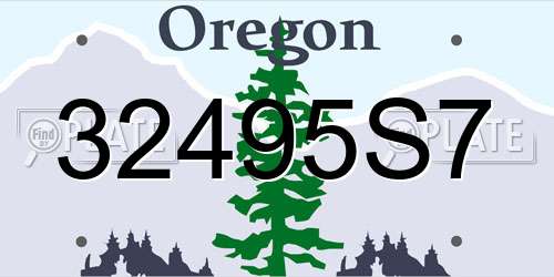 32495S7 Oregon License Plate