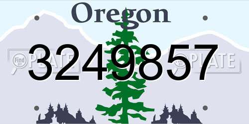 3249857 Oregon License Plate