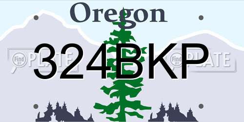 324BKP Oregon License Plate