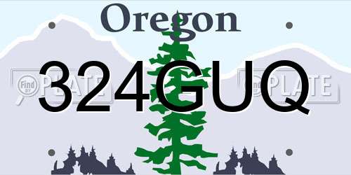 324GUQ Oregon License Plate
