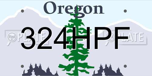 324HPF Oregon License Plate