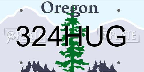 324HUG Oregon License Plate