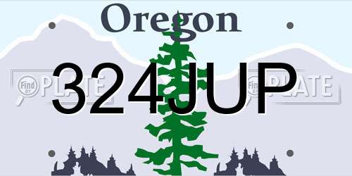 324JUP Oregon License Plate