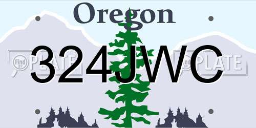 324JWC Oregon License Plate